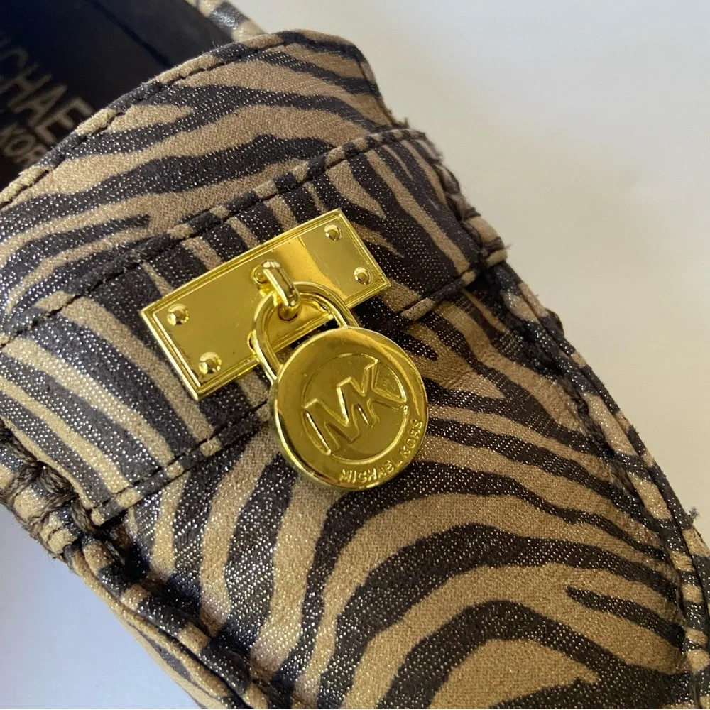 Michael Kors Zoey Zebra Print Loafers Kids Size 2
